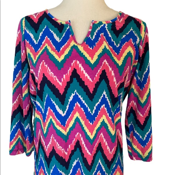 Lilly Pulitzer Gretchen Knit Dress in Hearts a Flutter Slip Chevron Print - M - Picture 4 of 13